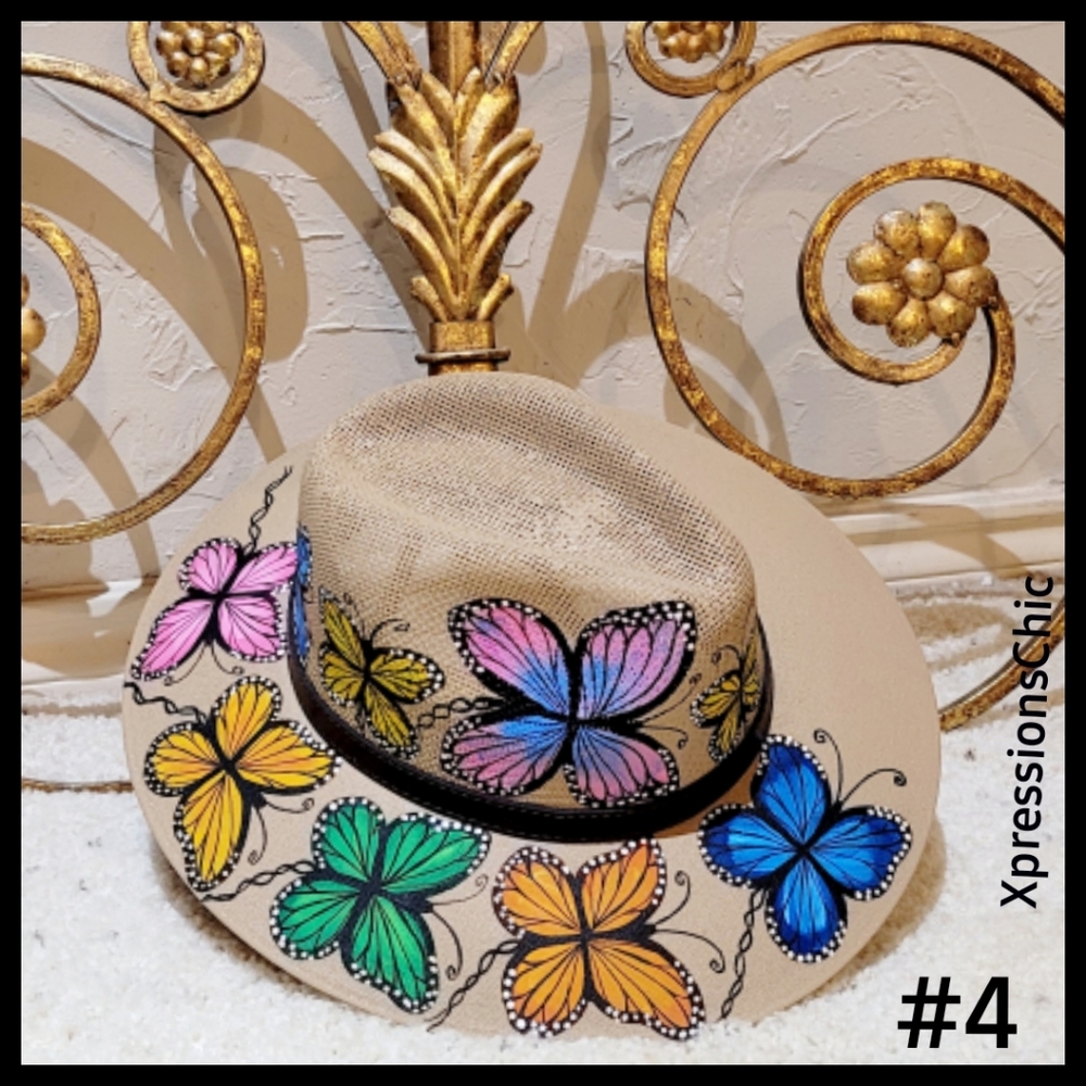 Hand Painted Panama Straw